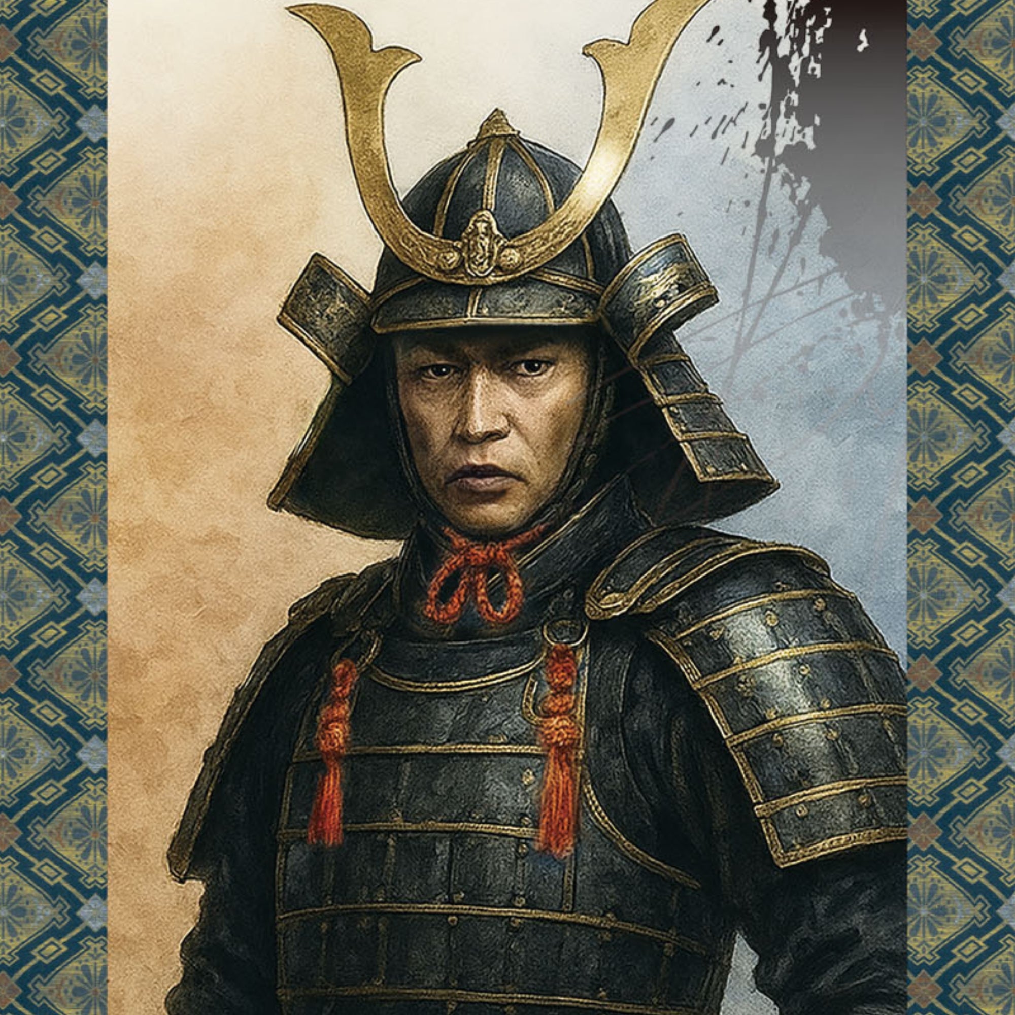 Japanese Samurai Kakemono Wall Scroll – Standing Samurai in Armor