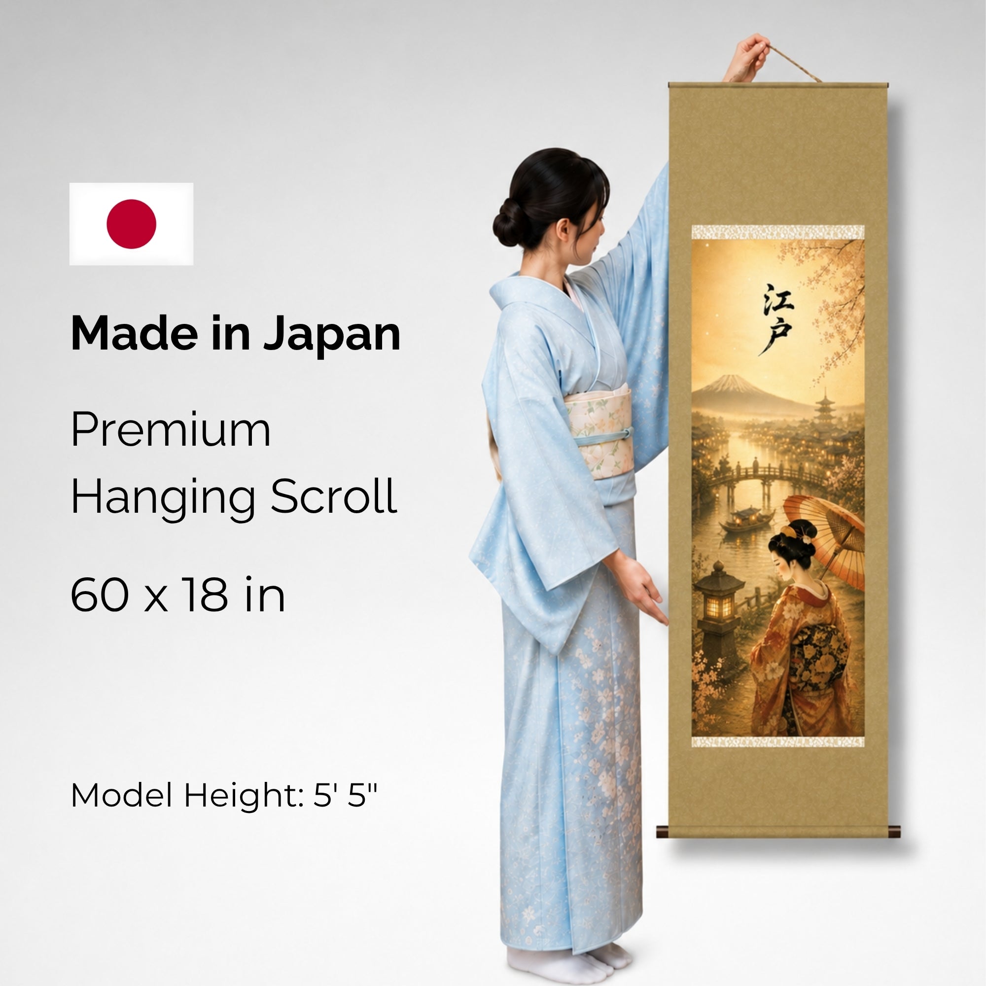 Japanese Edo Kakemono Wall Scroll – Timeless Beauty of Old Japan